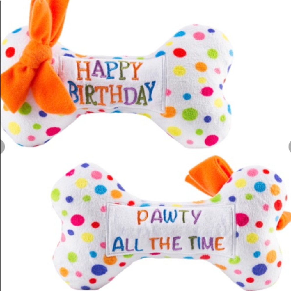 Doggy plush birthday bone